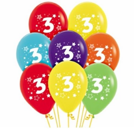 Globos de colores números 6u (personaliza el nro)